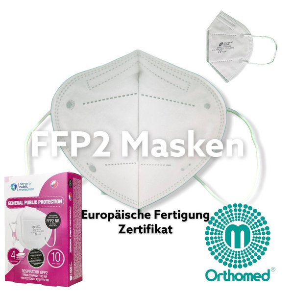 FFP2 Maske Orthomed,, Made in Euopa, Norm EN 149:2001+A1:2009, VE 10 Stück