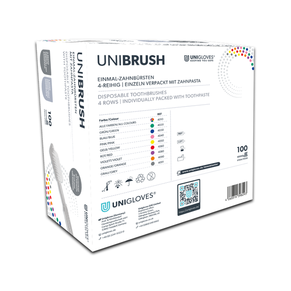 Unigloves Unibrush Einmal Zahnbürsten mit Pasta VE mit 100