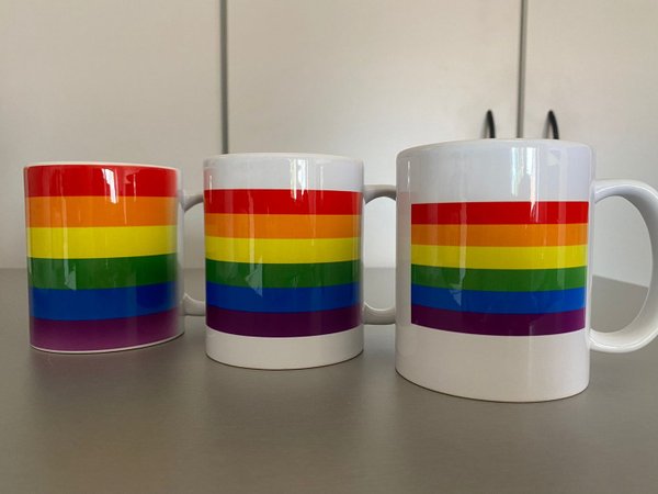 Tasse mit Motiv Queer Regenbogen LGBTQ+, "pride flag"