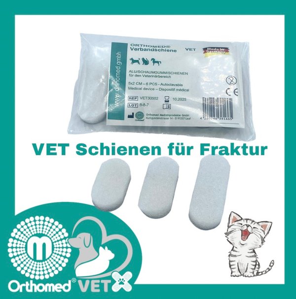 Orthomed® - Verbandschienen für den Veterinärbereich Gr. M,  LxB 4x2cm, VE 6